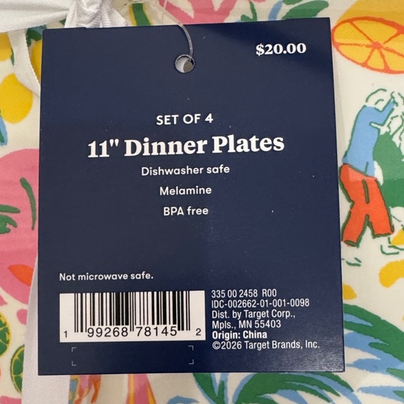 Roller Rabbit Multi-Color Tropical Melamine Platter with Green Rim - Picture 3 of 3